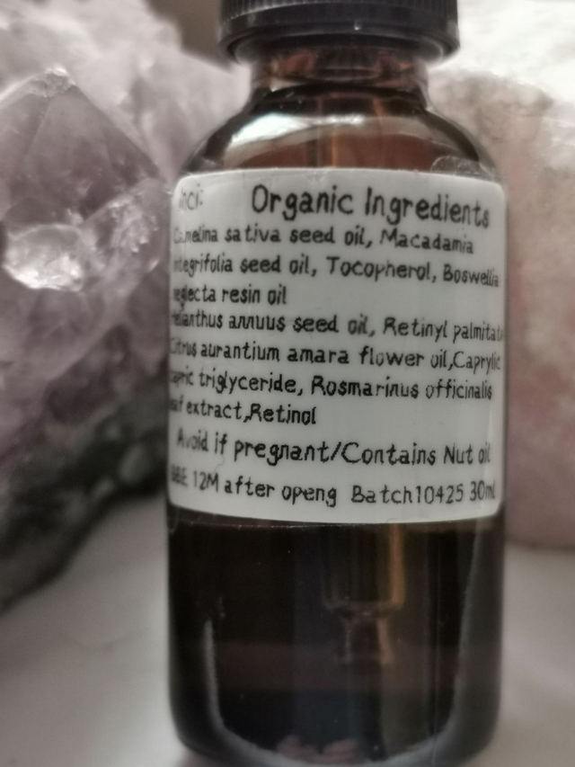 Face Oil- Mature Skin ( Organic Ingredients) 30ml