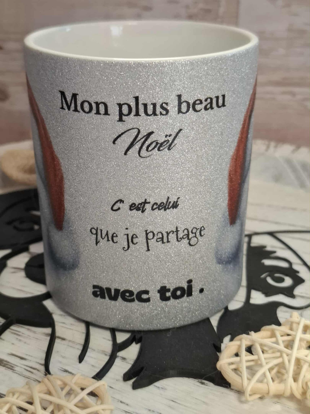 Mug à paillettes samoyède