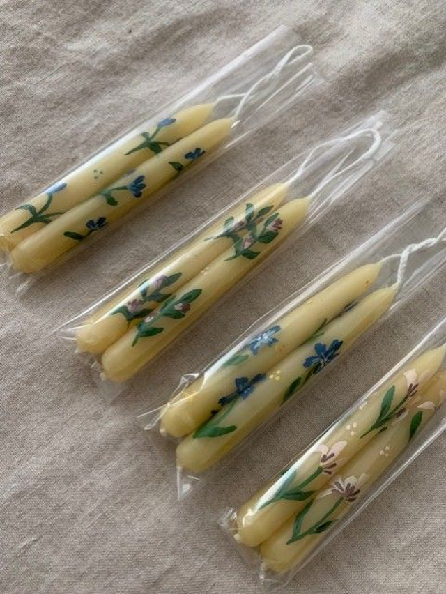 Mini hand Dipped Beeswax Candles set of 2