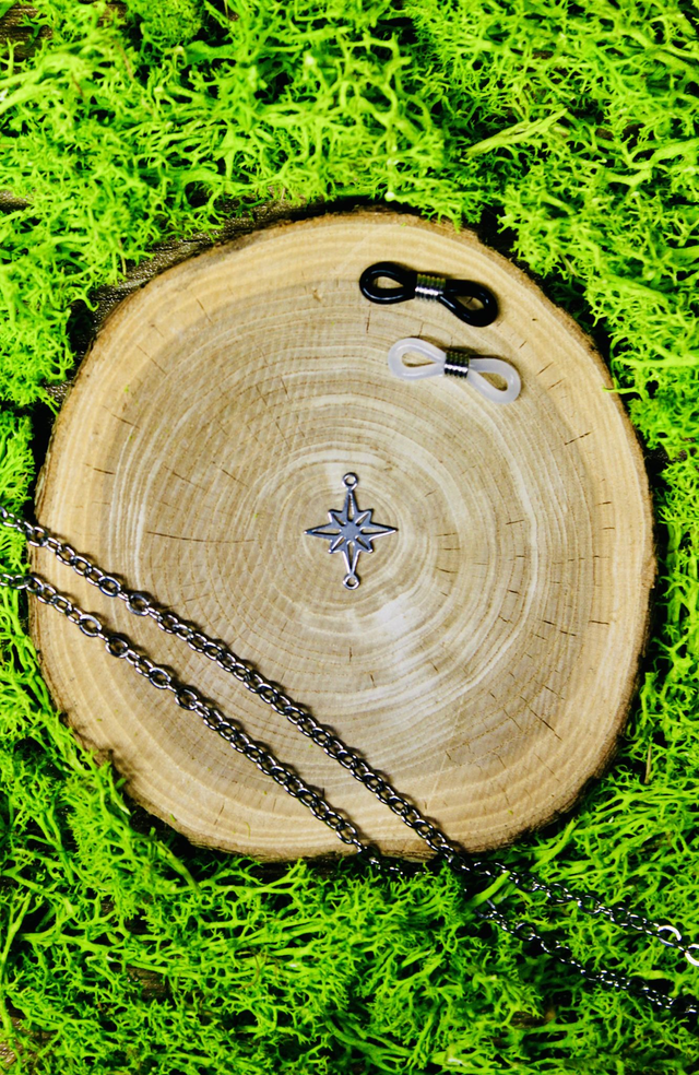 Chaine de lunettes intemporelle argentée personnalisée Etoile