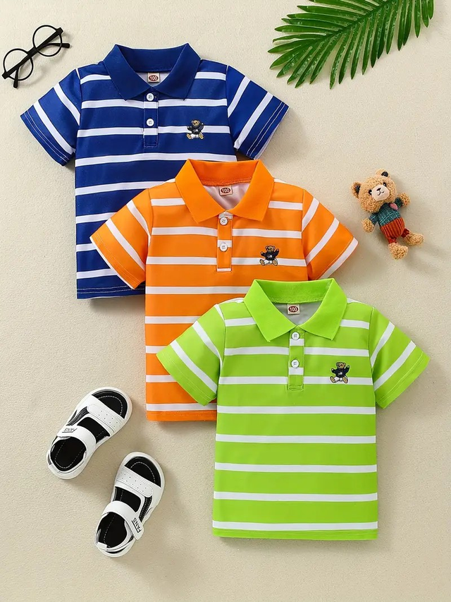 Boys, 3pcs Boy's Striped Shirt