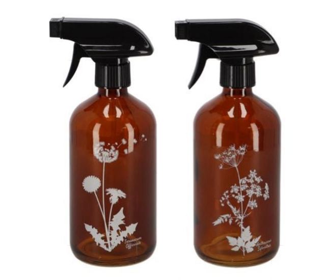 Glass spray bottle - wild flower design.