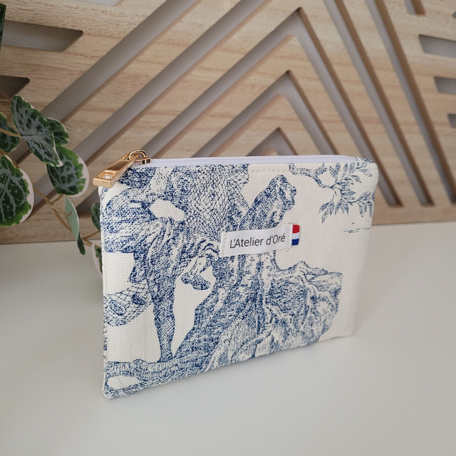 Trousse Chloé toile Jouy bleue