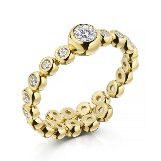 Eleganter Flex-Ring mit funkelnden Zirkonia - Ada vergoldet