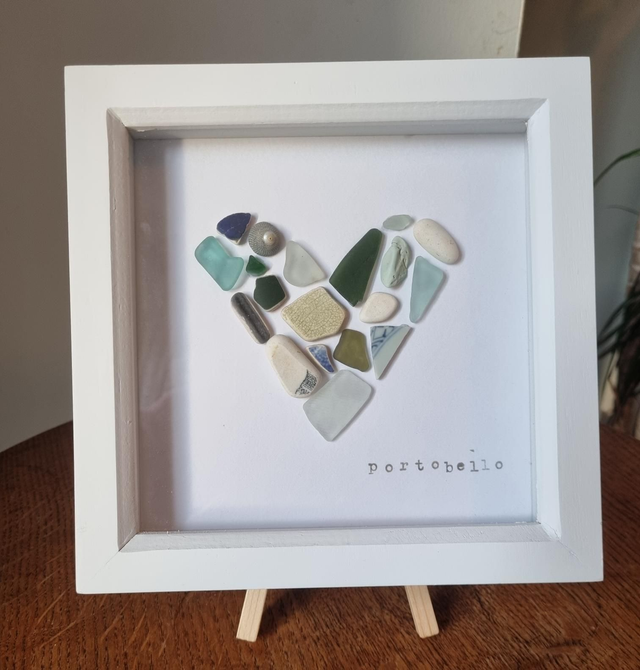 Large framed picture - Portobello heart. Frame size 19cm x 19cm
