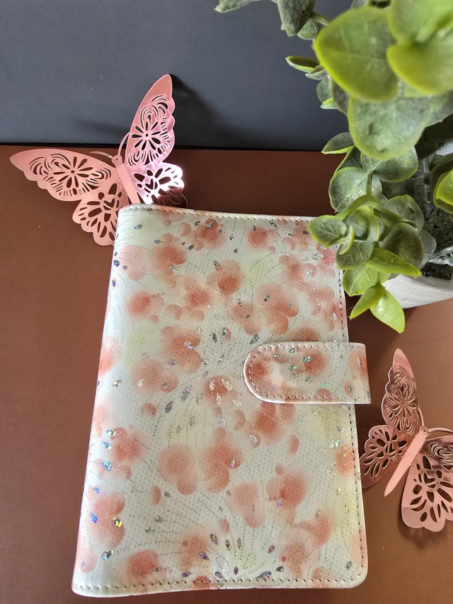 Classeur fleurs avec strass
