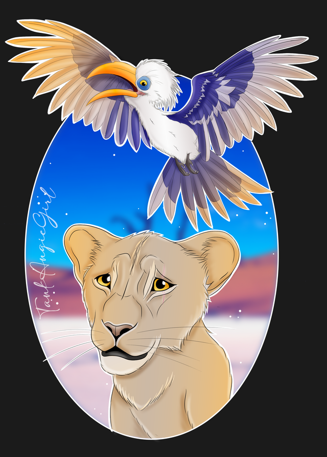 Illustration Mufasa - Taka &amp; Zazu
