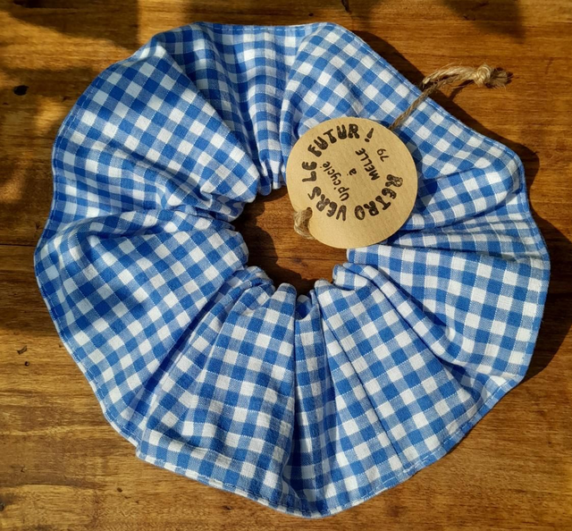 Chouchou XL vichy bleu