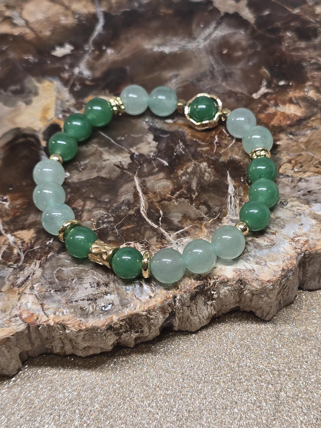Bracelet Aventurine verte en 0,8 cm 