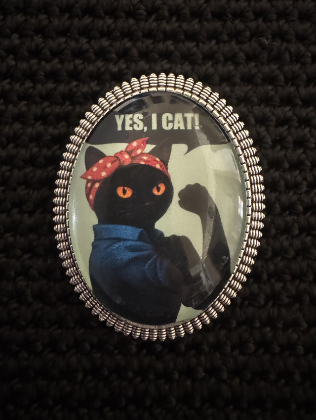 Broche "Yes I Cat!" - Vert