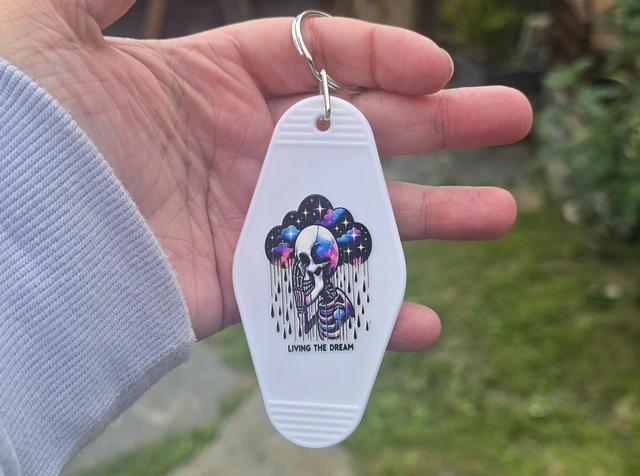 Living the Dream (Crying in Cosmic) Motel Keyring