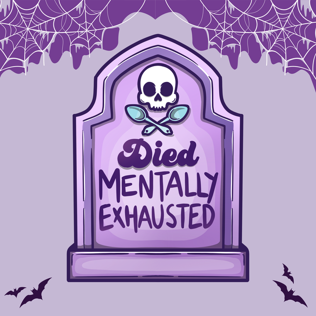 Died Mentally Exhasted  | Keyring, Pin or Phone Grip | 221
