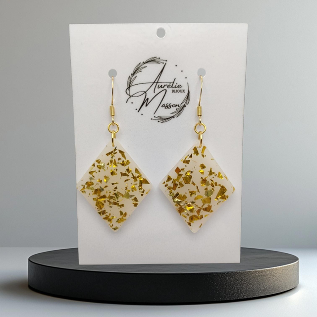 Boucles d'oreilles "Lotus Doré"