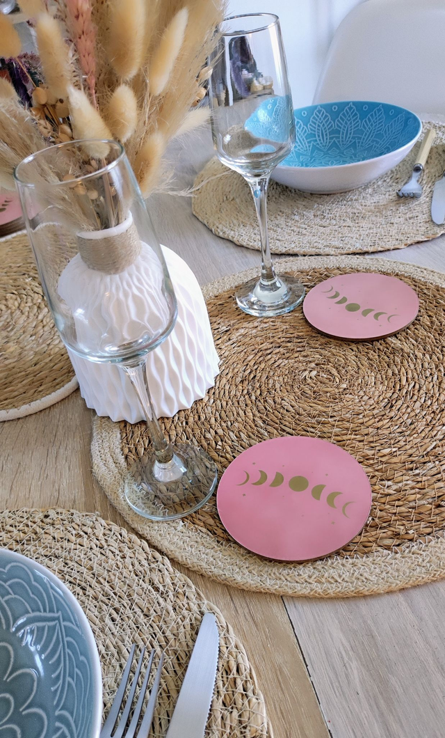 6 Sous-verres Phase de lune