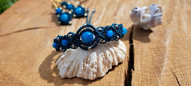 Parure micro-macramé Perles