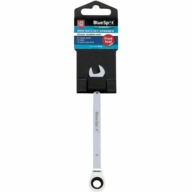 8 mm BlueSpot Ratchet Spanner Combination Fixed Head Wrench Metric