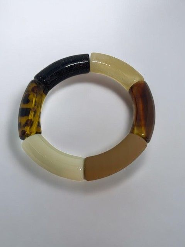 Bracelet acrylique tons naturels 4 (taille S)