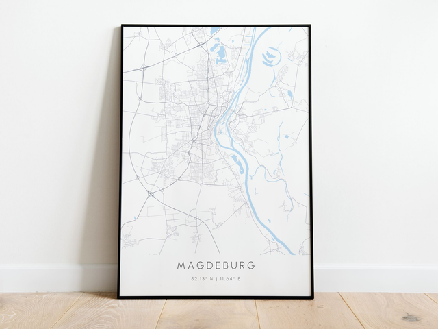 Magdeburg Stadtkarte | Druck | Poster