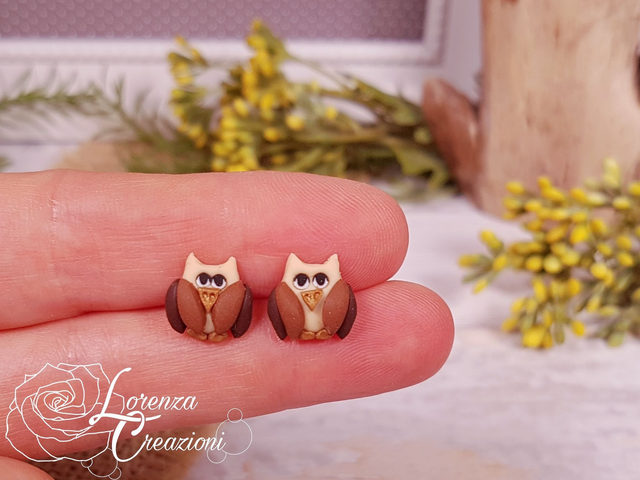 Orecchini a lobo gufo