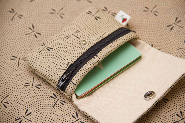 Monedero simple Libélulas en Beige