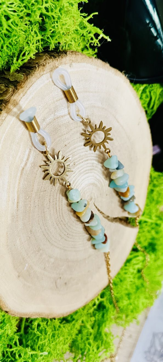 Chaine de lunettes Soleil d'été Amazonite - Collection d'été Eclats d'Ame