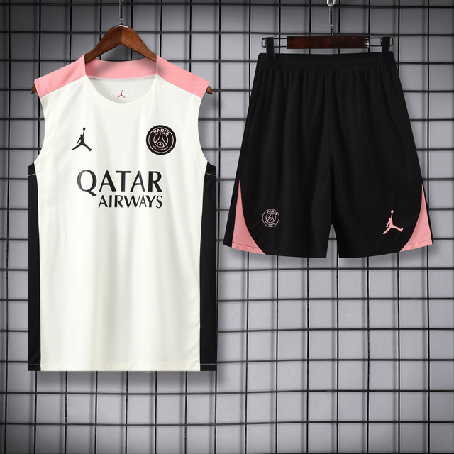 Conjunto completo tirantes Paris Saint Germain  PRE-PARTIDO - Versión Fan - 25-26