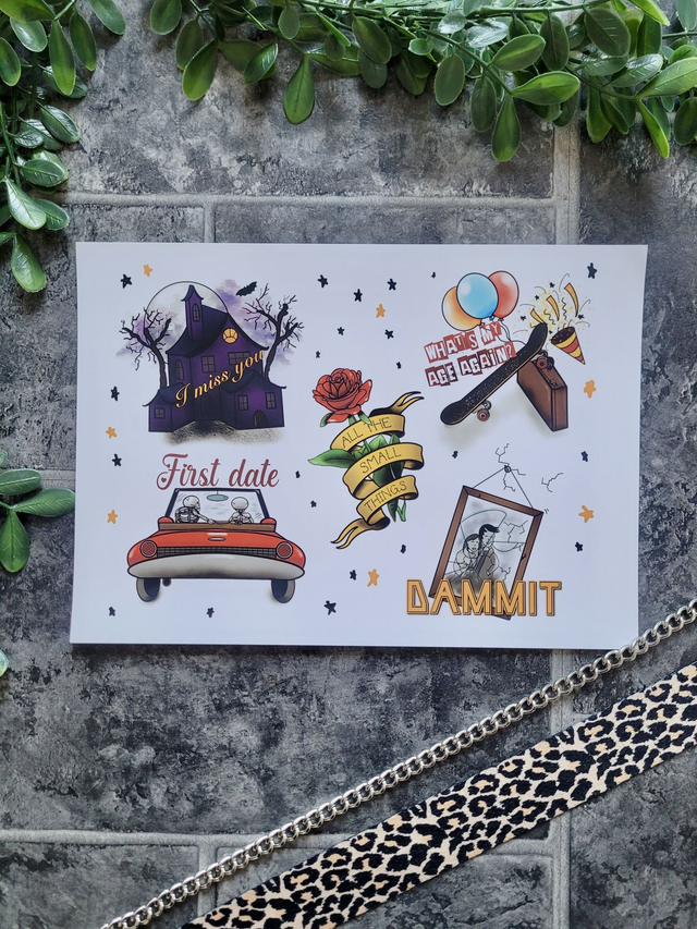 Blink 182 Tattoo Flash A4 Print