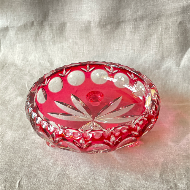 Bohemian Schale Kristall auf Füßchen