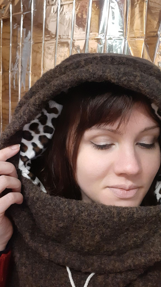 Capuche adulte - Mohair brun