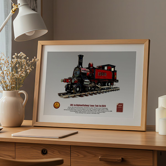  LMS Ex Highland Railway 15010 Loco Artwork Print Poster Model Railway Art