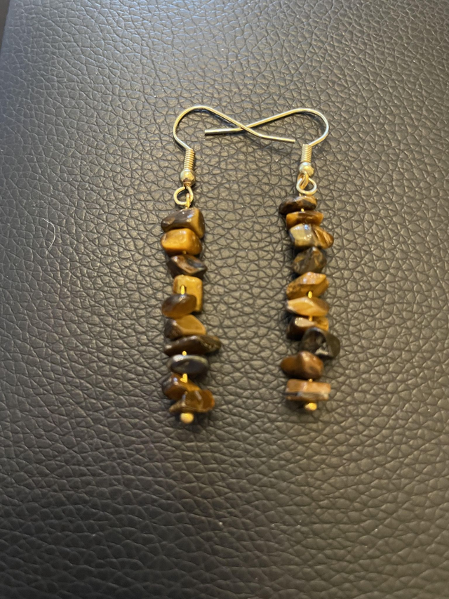 Boucles d'oreilles Œil de tigre chips