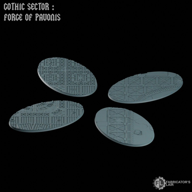 Grimdark Industrial Scenic Bases – 170×105mm oval