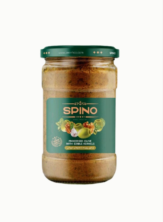 Spino spracované olivy s jedlými jadrami 680 gr.