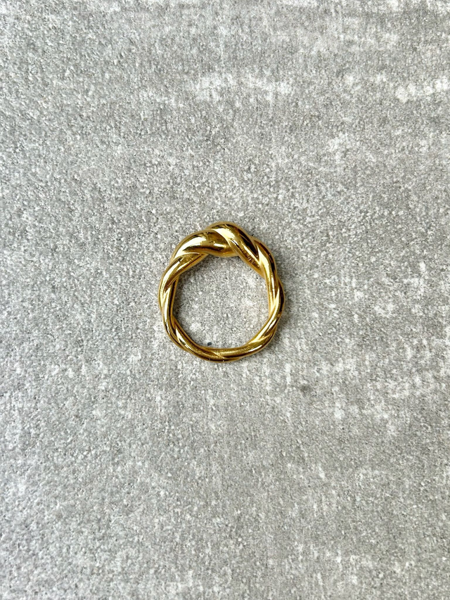 Large Twist Ring Gold Vermeil 