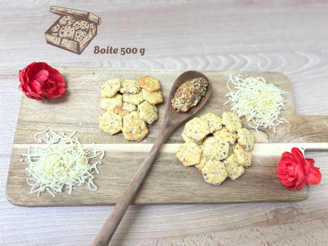3. Biscuits Moutarde - comté (Boite 500g)