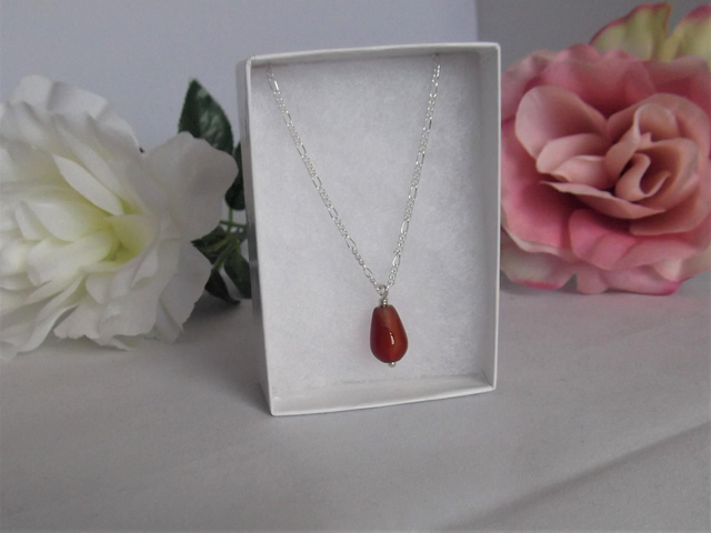 Carnelian drop necklace
