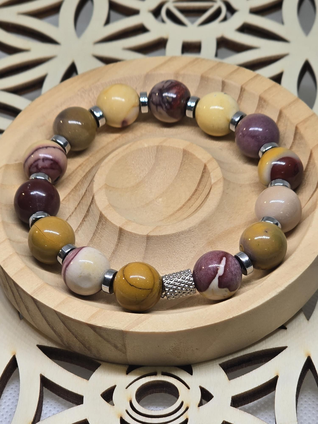 Bracelet Jaspe Mokaïte XL 1,2 cm 