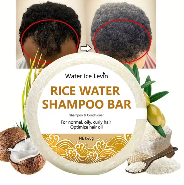Shampoing solide Riz – Cheveux doux et volumineux