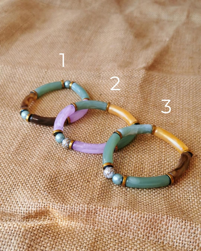 Bracelets vert d'eau et marbré Taille S