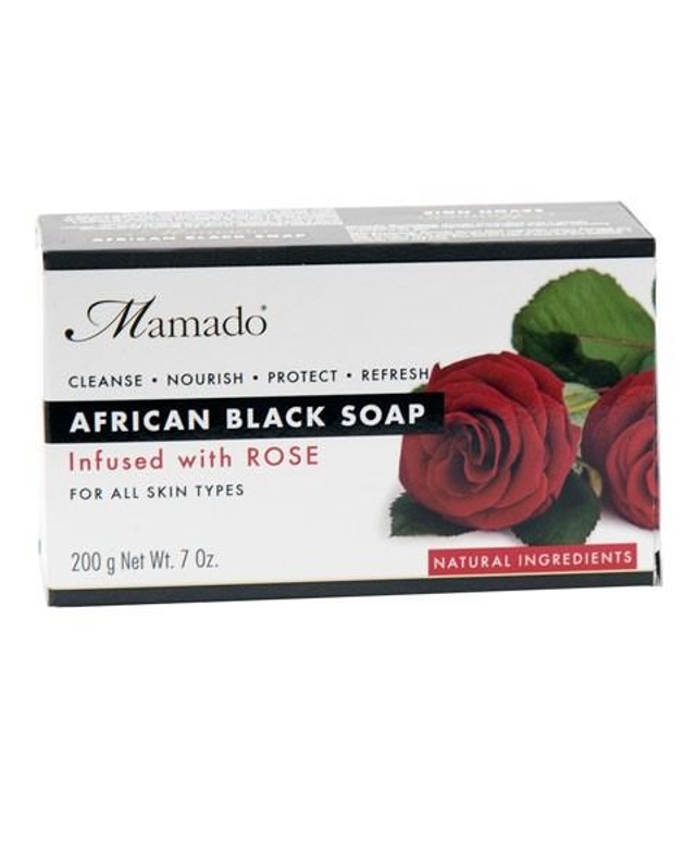  Mamado African Black Soap Infused With Rose 200g