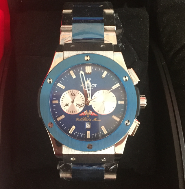 Tissot Gents Watch with Blue and Gold Watchband 