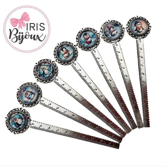 Segnalibro righello tema pinguini 