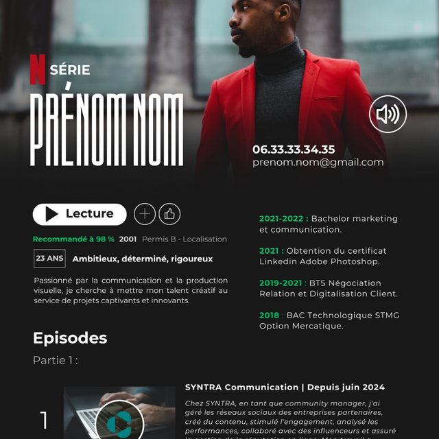 CV thème Netflix
