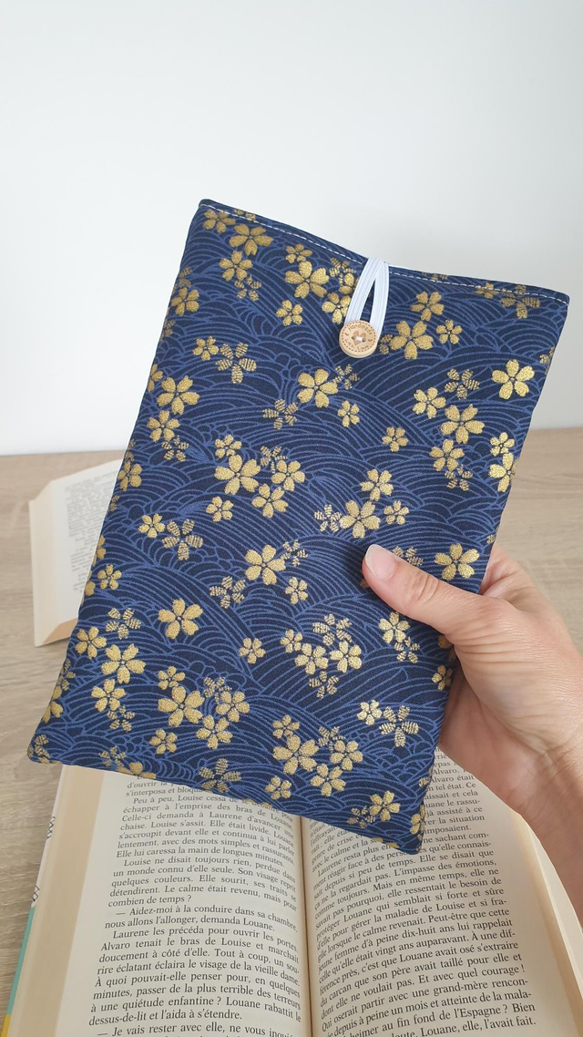 Pochette à livre POCHE ou BROCHE BLEU OR 