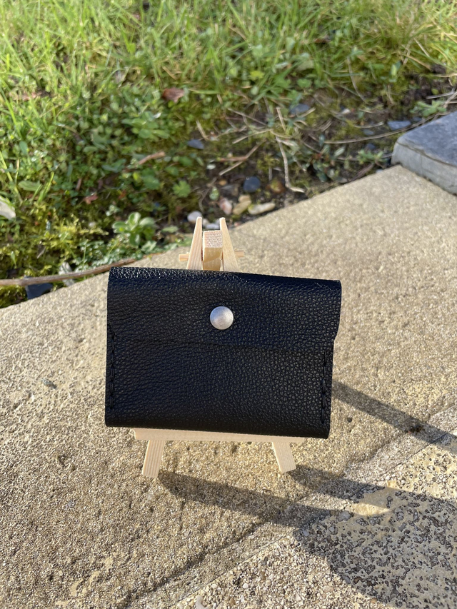 Porte-cartes/porte-monnaie noir et bleu pailleté