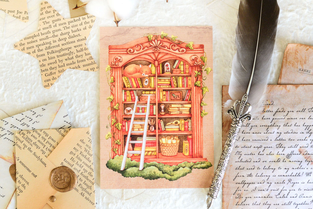 Magic Bookcase Postcard
