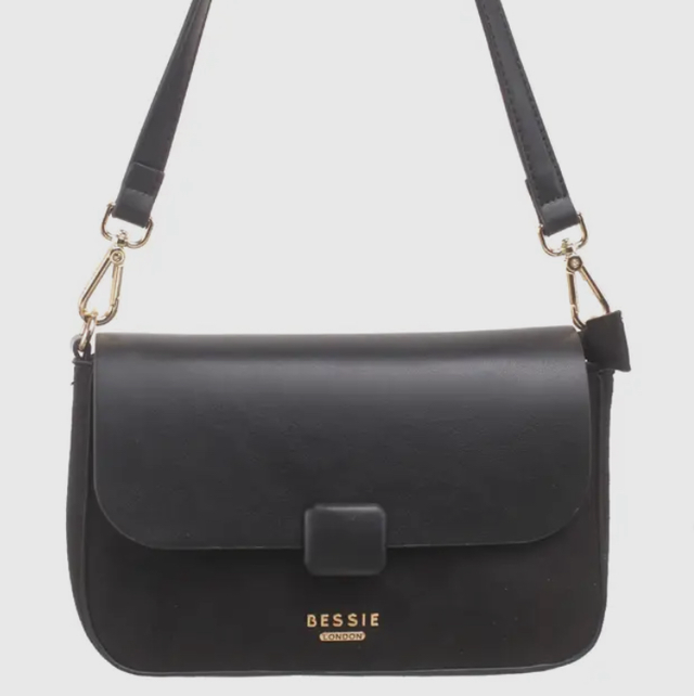 Black City Flap Crossbody Bag