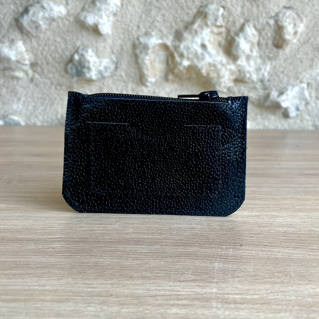 Porte cartes / porte monnaie Noir texture galucha