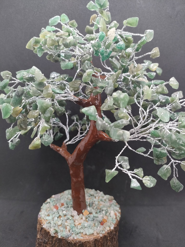 Arbres du Bonheur Aventurine Verte 500 pierres 25 cm
