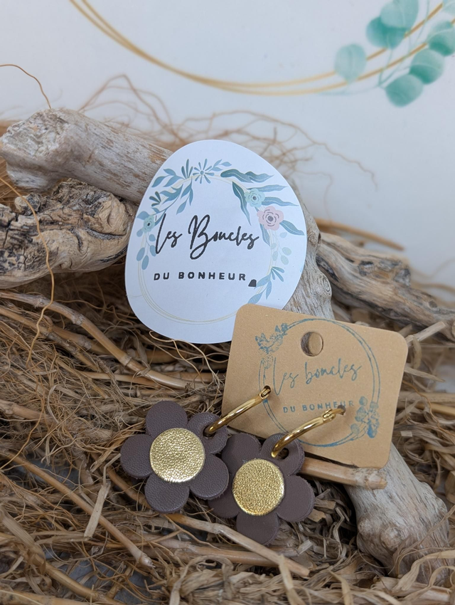 Créoles Marguerite marron 